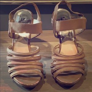 Michael Kors nude heels with elastic ankle wrap